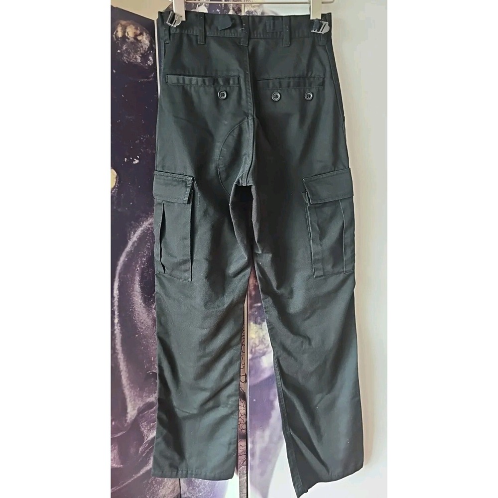 John Galt Women Carpenter Black Straight Leg Utility Cotton Pants Size S